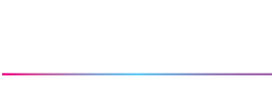 Logo Ad Construction & Rénovation avec une ligne dégradée rose et bleue